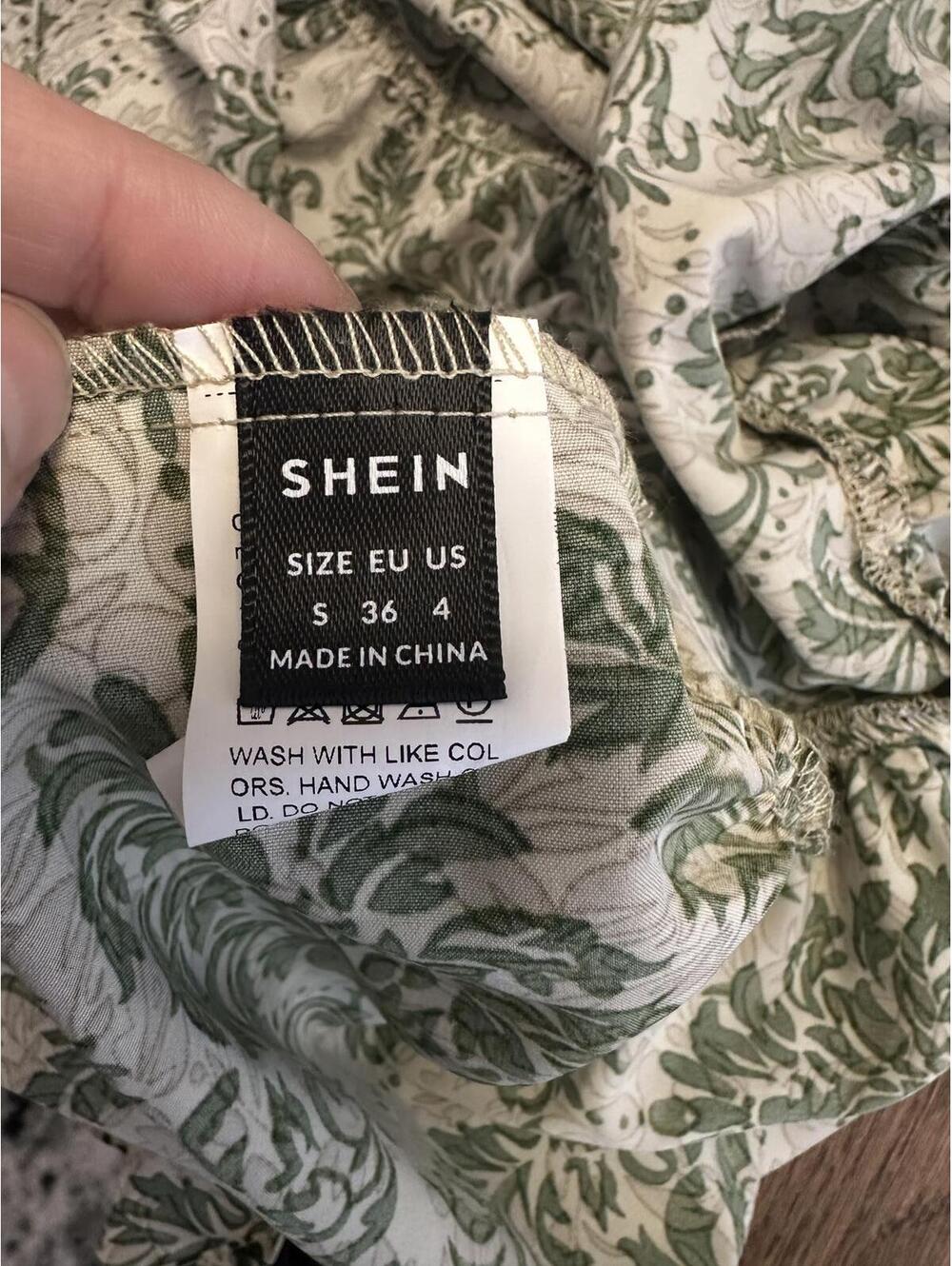 SHEIN Green and Cream Floral Print Two-Piece Set - Size S - Picture 3 of 3
